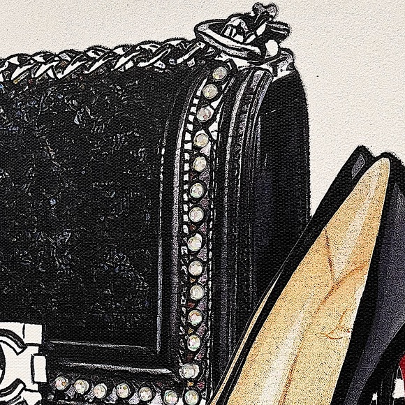 Design District Designer Canvas Wall Art With Rhinestones & Glitter NWT - Picture 2 of 3